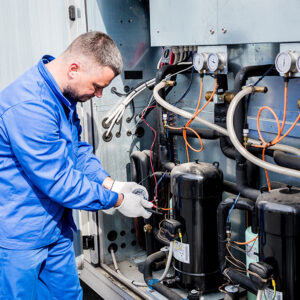 Resistance test of temperature sensors in the cooling supply section of the ventilation unit.
